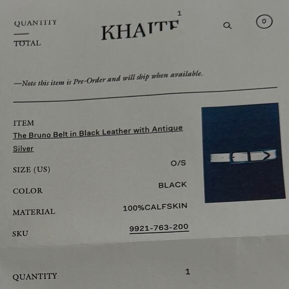 Khaite The Bruno Belt in Black Leather with Antique Silver One Size main image 11